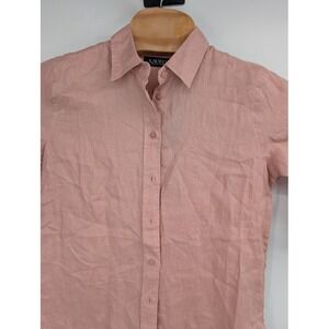 Lauren Ralph Lauren NWT Women's pink blush linen button-up shirt sz small